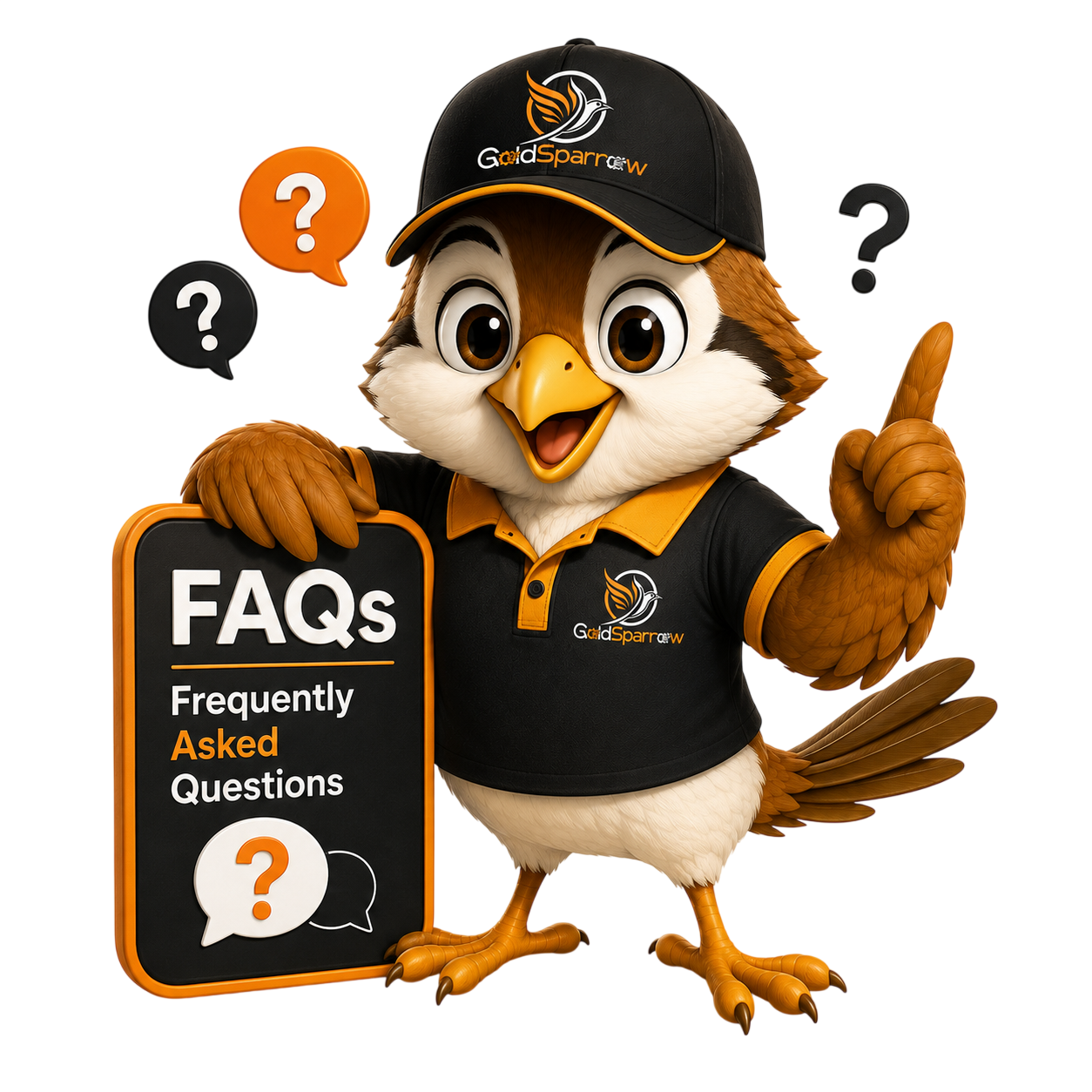 GoldSparrow Frequently Asked Questions mascot