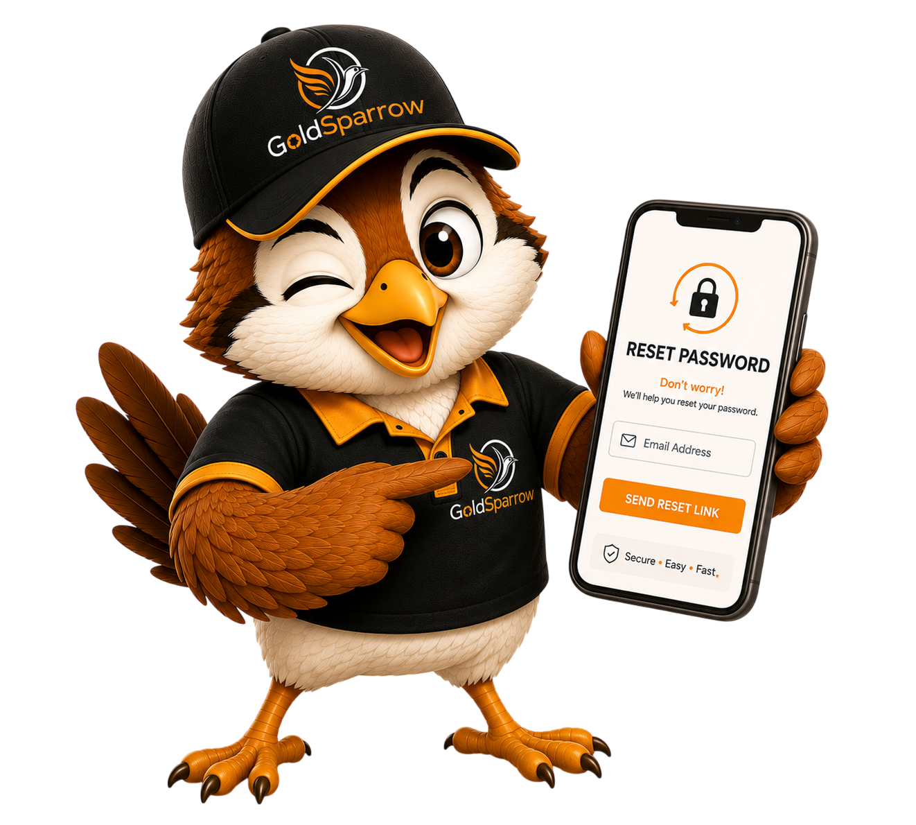 GoldSparrow Forgot Password Mascot